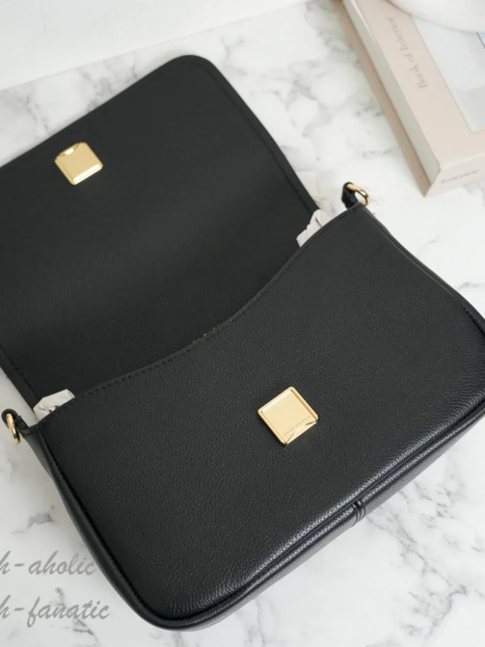 Tory Burch Thea Pebbled Leather Flap Crossbody Shoulder Bag in Black NWT